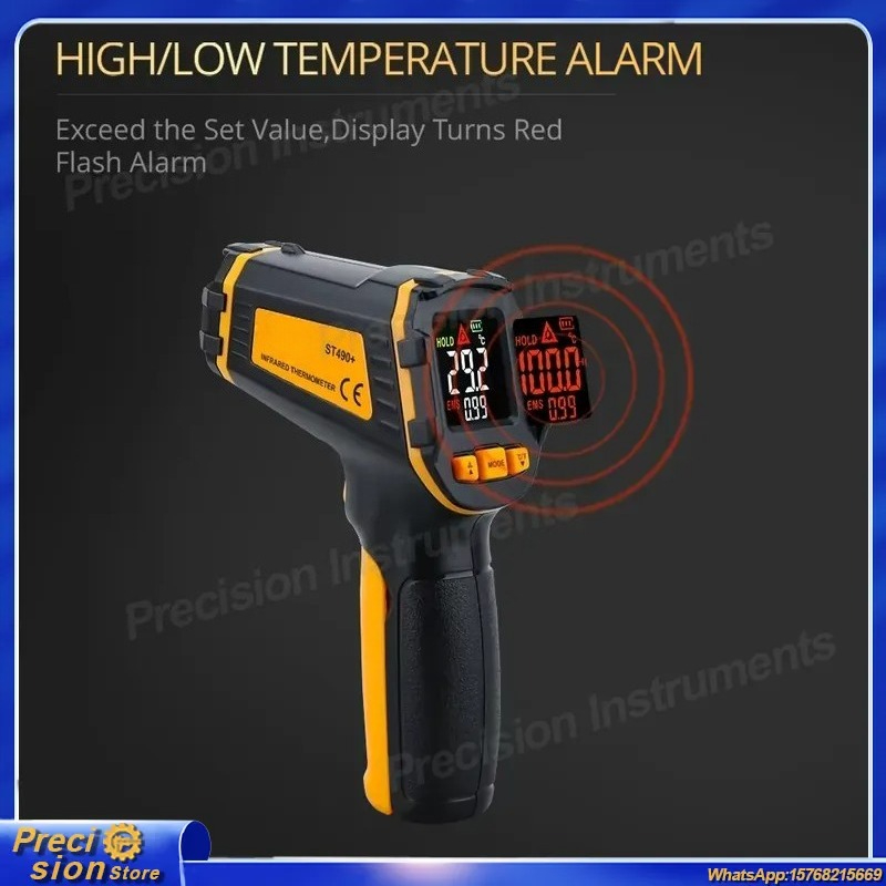 Digital Thermometer Infrared - Dijital Kızılötesi Termometre Temassız Lazer Sıcaklık