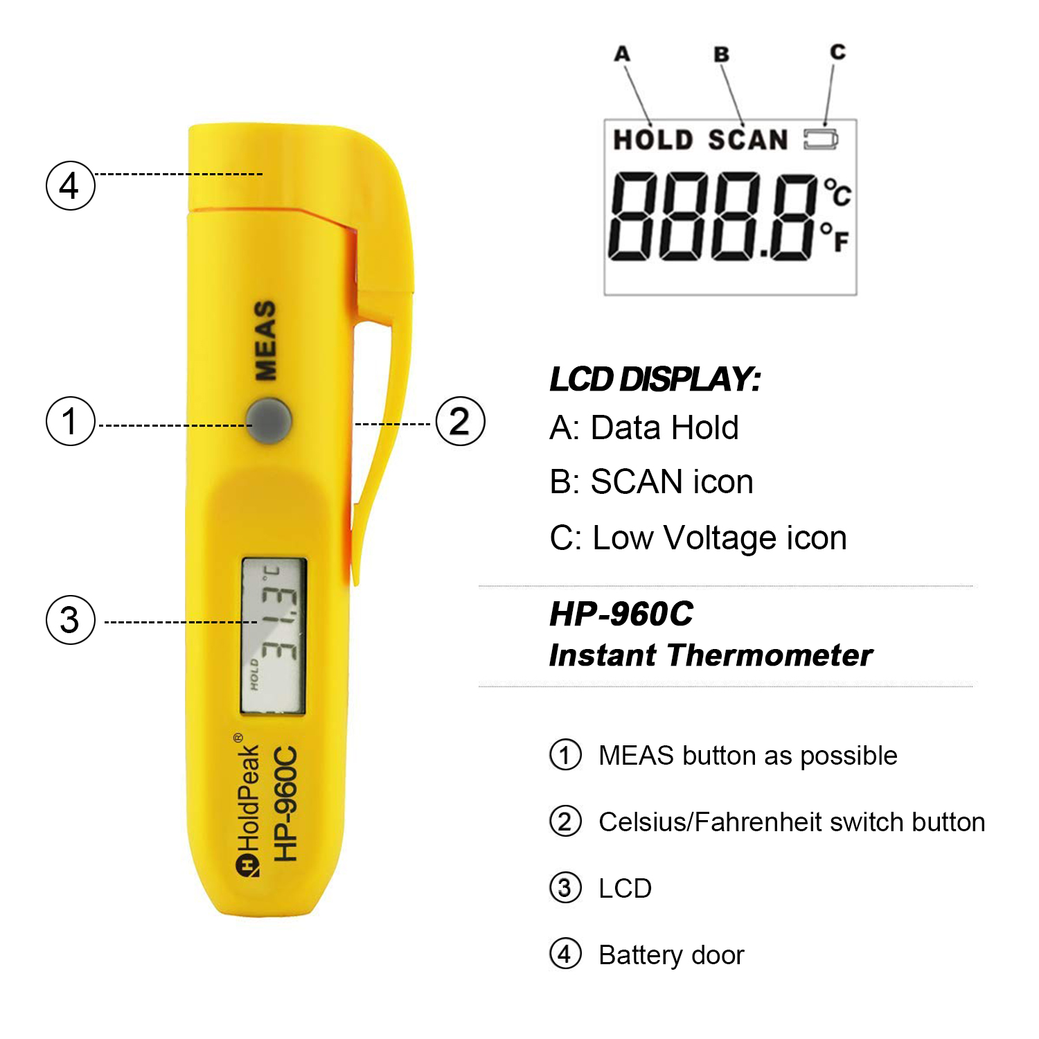 HP-960C Mini Cep Kızılötesi Te - Digital Thermometer Infrared incelemesi ve fiyatı